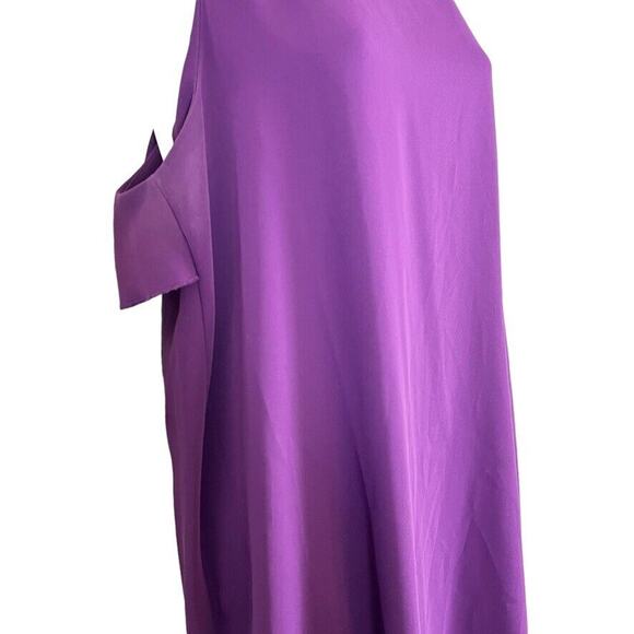 Ann Taylor Loft Petites Womens Purple Ruffle Sleeveless Casual Mini Dress sz M P - Picture 4 of 16